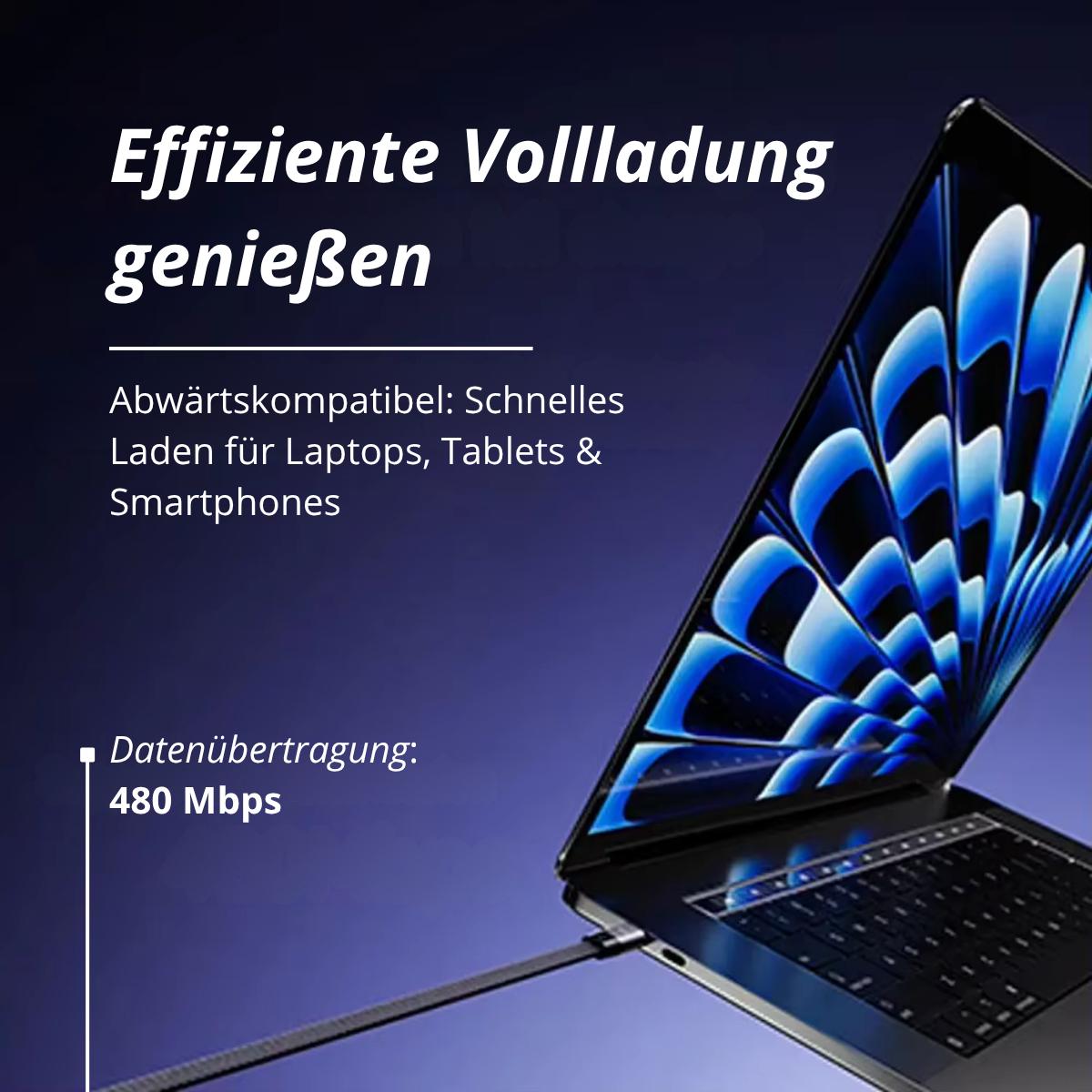 240W USB-C auf USB-C Kabel (1,5m) – Schnellladekabel mit innovativem Handy-Ständer & 180° Winkelstecker